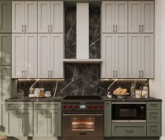 Kitchen in SB - Sage Breeze & LG - Lunar Gray